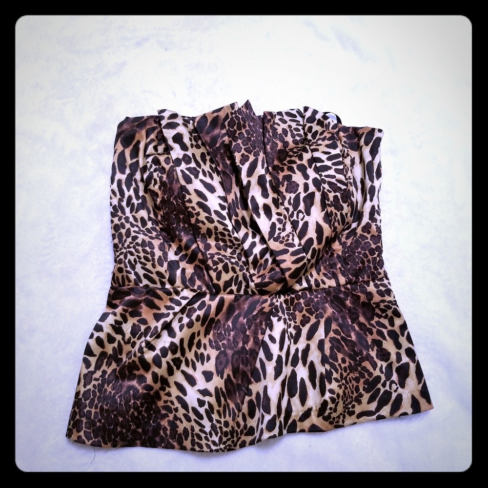 Cheetah strapless corset